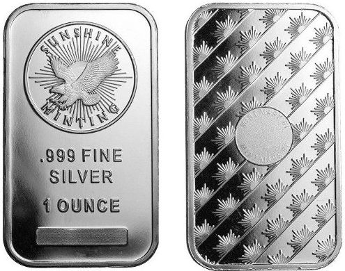 1 Oz Silver Bar US sunshine