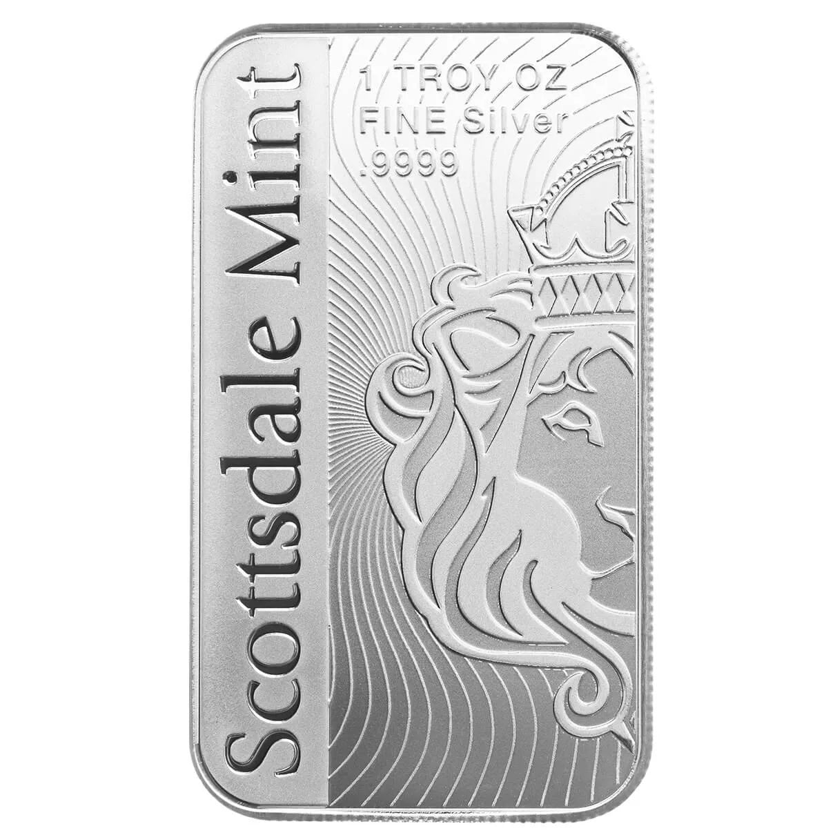 1 Oz Silver Bar Scottsdale Mint