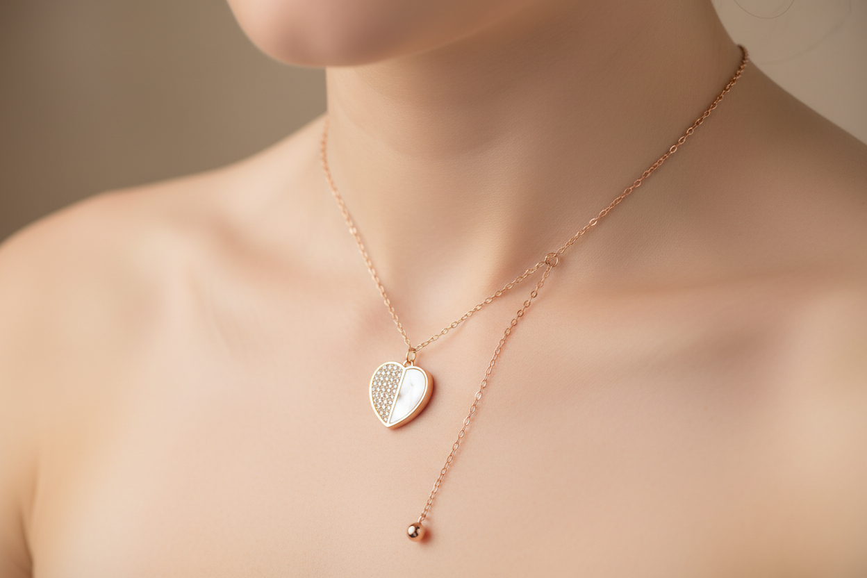 Heart Bent Pendant Necklace | 925 Silver