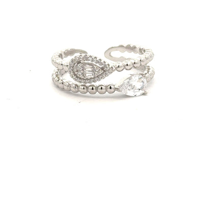 Exquisite Stacked Ring | Sparkling Crystal Cluster and Halo Accents