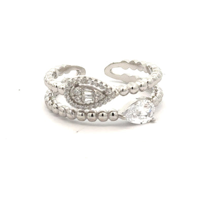 Exquisite Stacked Ring | Sparkling Crystal Cluster and Halo Accents