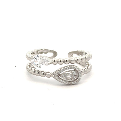 Exquisite Stacked Ring | Sparkling Crystal Cluster and Halo Accents