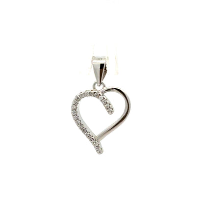 Elegant Open Heart Stud Earrings | Silver-Tone with Sparkling Accents