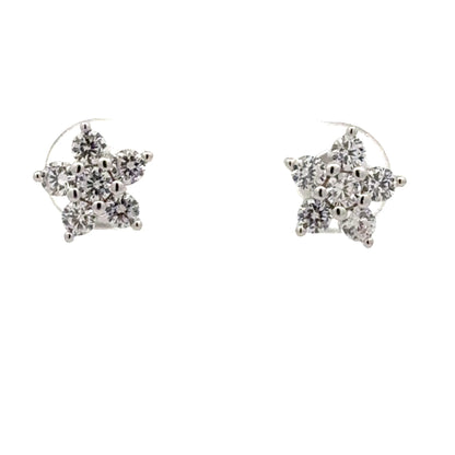 Stunning Star-Shaped Stud Earrings | Elegant Accent Stone Cluster Design