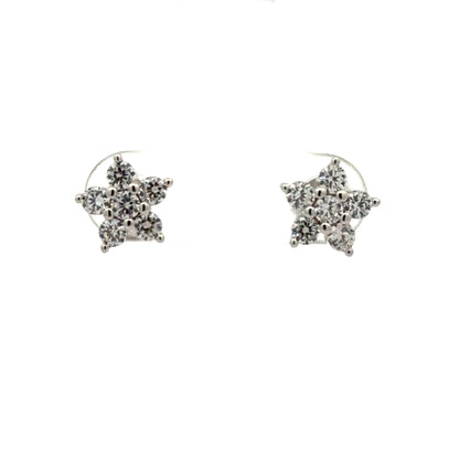 Stunning Star-Shaped Stud Earrings | Elegant Accent Stone Cluster Design
