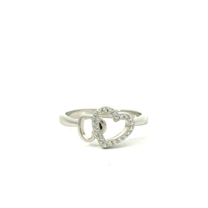 Exquisite Heart Stud Earrings | Sparkling Crystal Pave & Layered Design