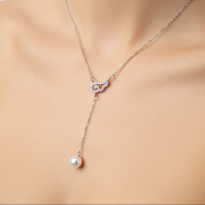 Elegant Pearl Drop Pendant Necklace | 925 Silver