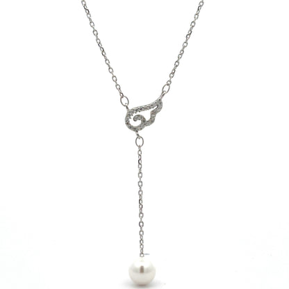 Elegant Pearl Drop Pendant Necklace | 925 Silver