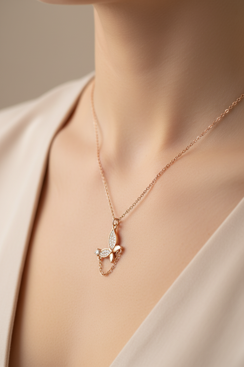 Butterfly Pendant Necklace | 925 Silver