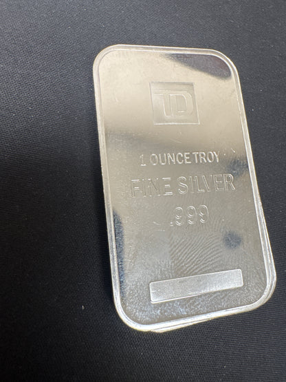 1 Oz Silver Bar TD