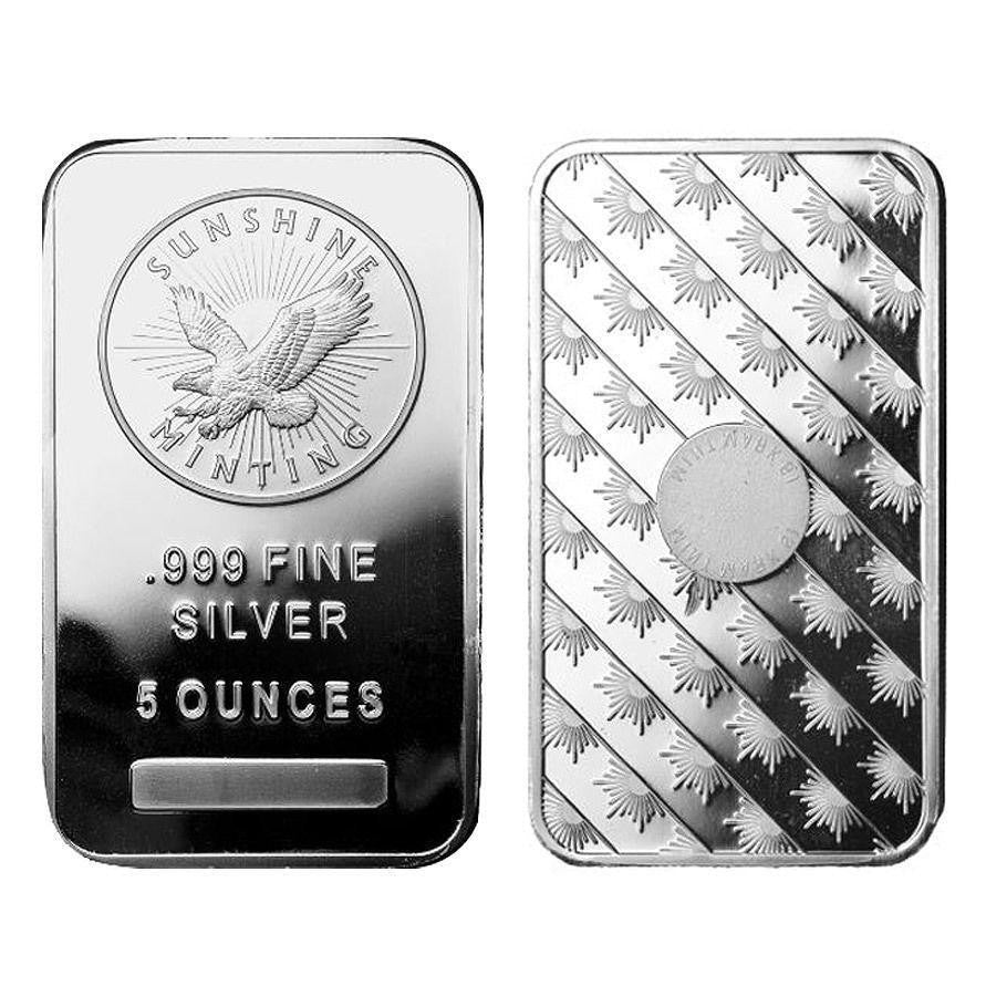 5 Oz Silver Bar Sunshine