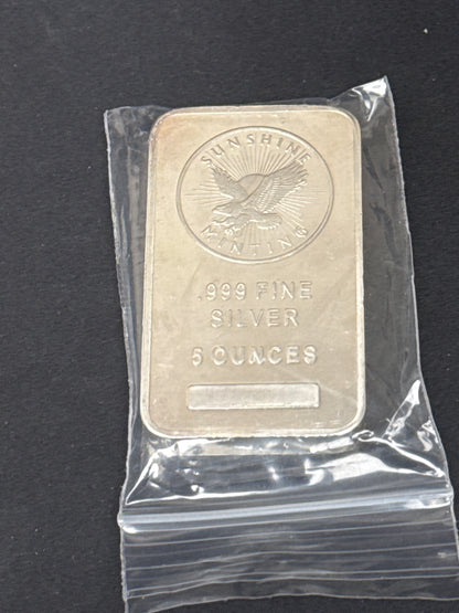 5 Oz Silver Bar Sunshine