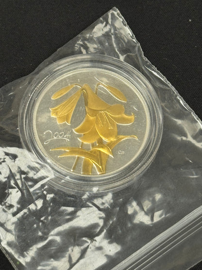 0.5 Oz coin RCM 24k Gold Plated Lily
