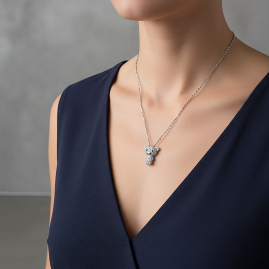 Noir Bear Necklace | 925 Silver
