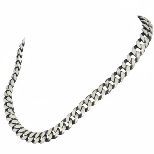 Bold Silver-Tone Braided Curb Chain | Durable Statement Necklace