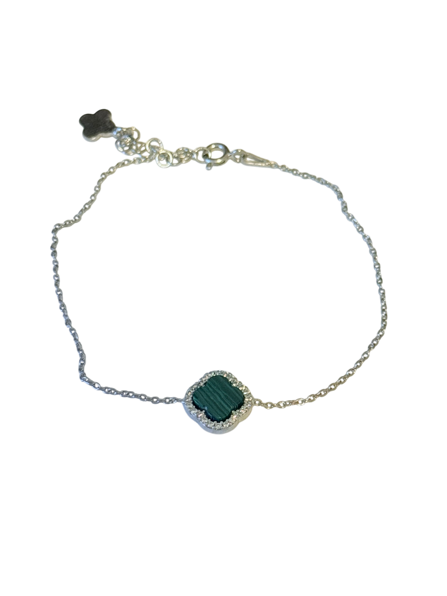 Obsidian Clover Bracelet | 925 Silver